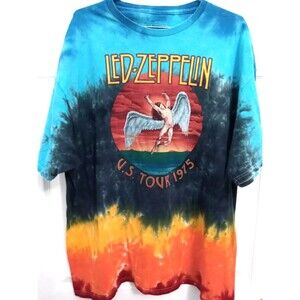 Led Zeppelin US Tour 75 T-Shirt Swan Song Angel Band Classic Rock Size Large VTG